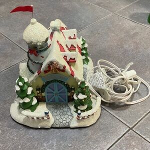 Charming Holiday Village House with Lights RudolphChristmas Town Village.